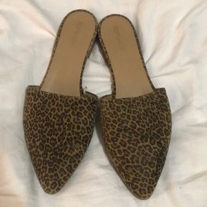 Topshop cheetah mule flats